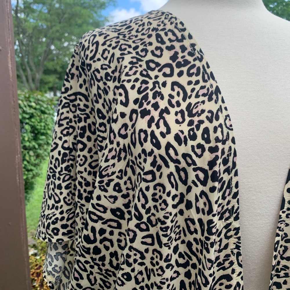New Bohemian Leopard Kimono Duster Jacket Robe Swim Cover Up Wrap - Picture 8 of 17